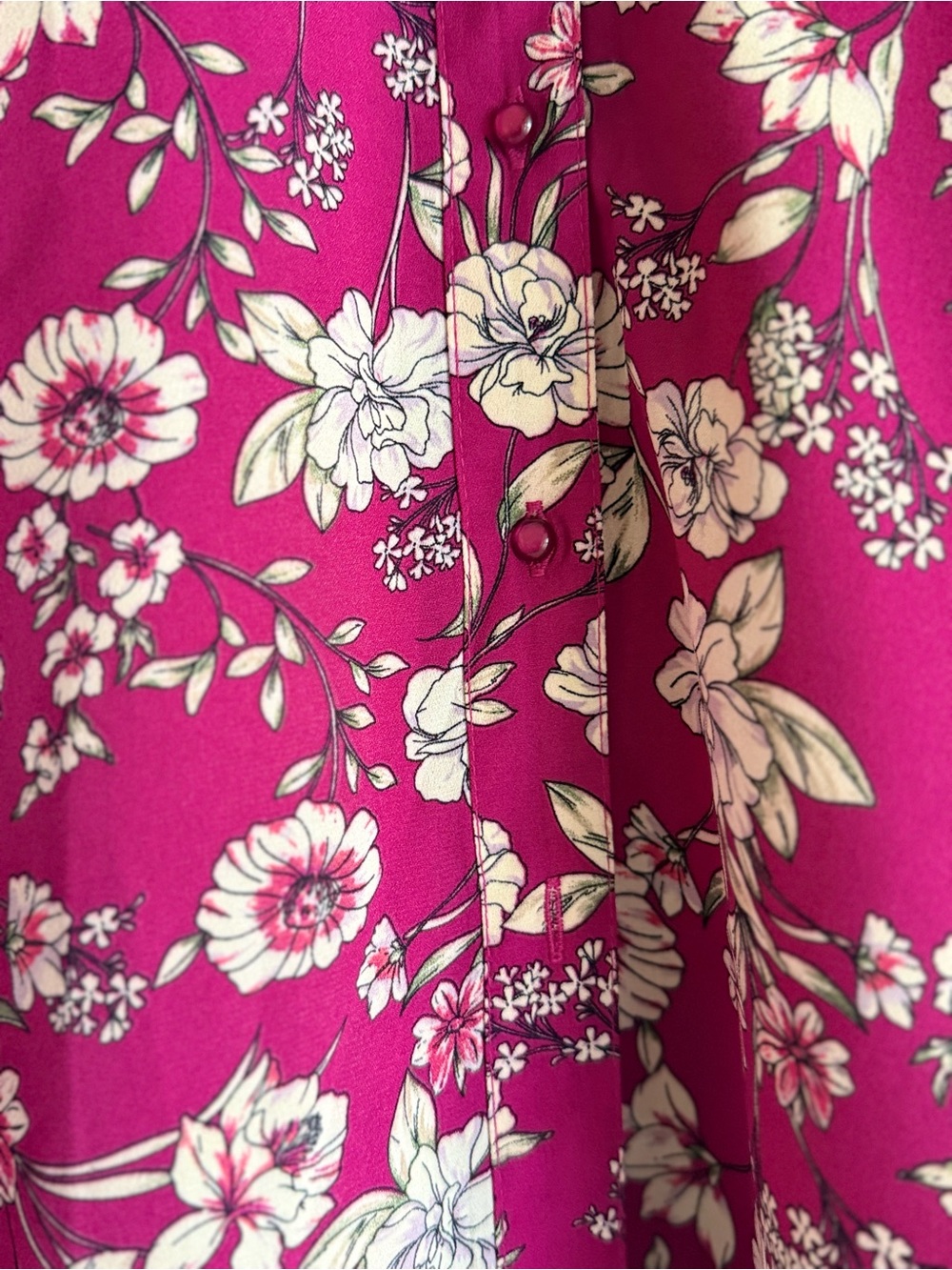 Nanette Lepore Sleeveless Floral Midi Dress in Magenta and Cream - Picture 4 of 10